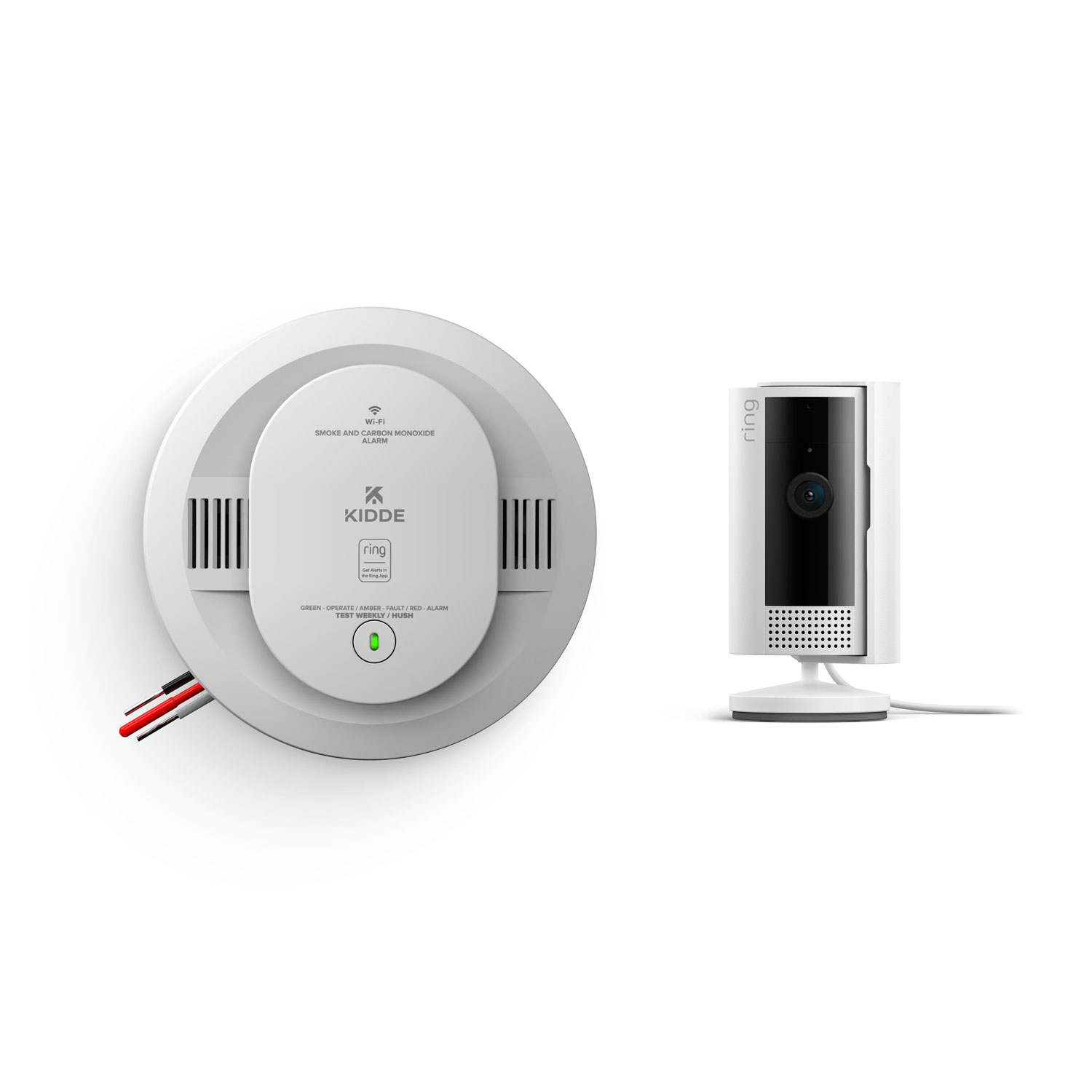 kidde verkabelter intelligenter rauch- und kohlenmonoxidmelder innenkamera 2. generation funktioniert mit dem ring alarm-sicherheitssystem